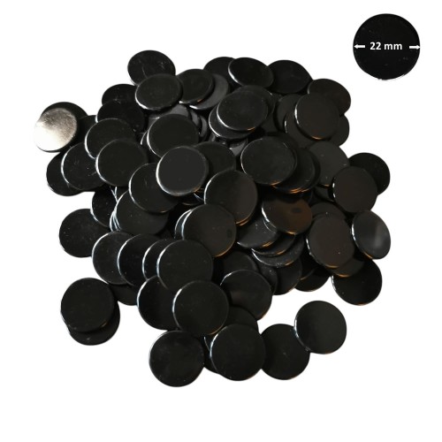 Set 100 jetoane pentru jocuri, diametru 22 mm, culoare neagra Set 100 jetoane pentru jocuri, diametru 22 mm, culoare neagra