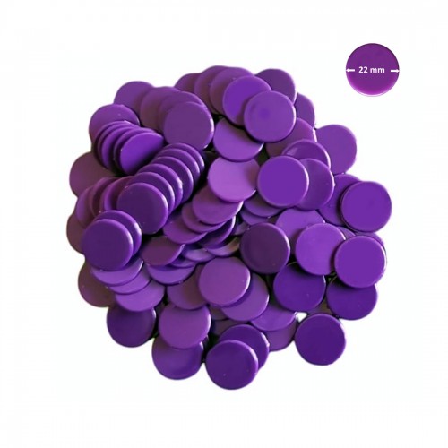 Set 100 jetoane pentru jocuri, diametru 22 mm, culoare mov Set 100 jetoane pentru jocuri, diametru 22 mm, culoare mov