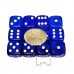Set 12 zaruri de 12 mm, albastre, de calitate, plastic translucid Set 12 zaruri de 12 mm, albastre, de calitate, plastic translucid
