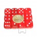 Set 12 zaruri de 12 mm, rosii, de calitate, plastic translucid